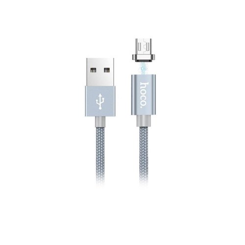 Кабель HOCO U40 Magnetic Adsorption for microUSB 1м (Grey)