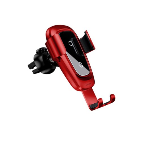 Автотримач + бездротовий зарядний пристрій Baseus Metal Gravity, Red