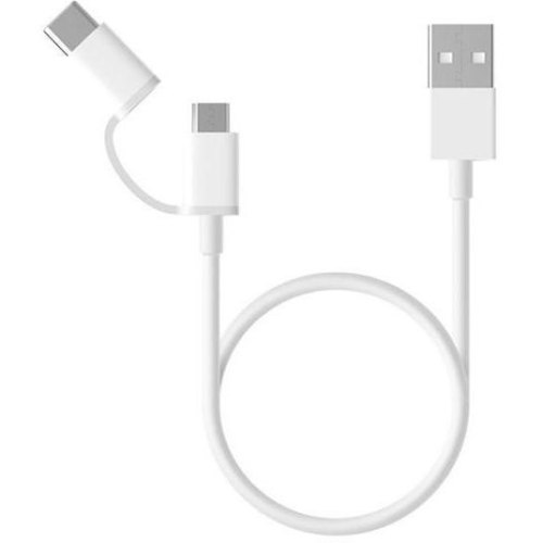 Кабель USB Xiaomi Mi 2-in-1 Cable (microUSB + Type-C) 100mm (SJV4082TY), White