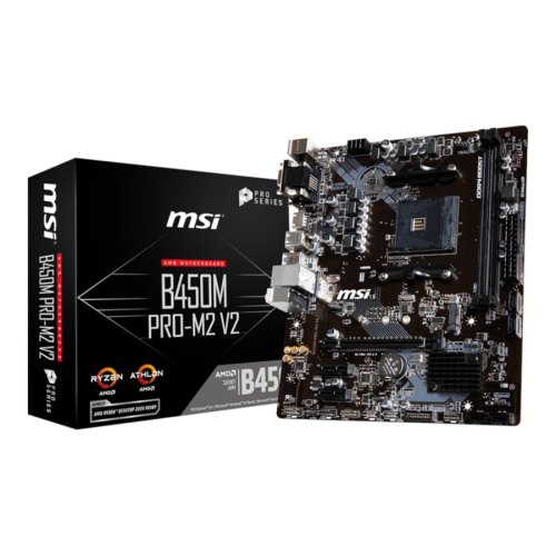 Материнcкая плата MSI B450M PRO-M2 V2 sAM4 B450 2xDDR4 HDMI-DVI-VGA M2 mATX