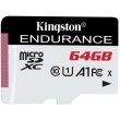 microSDXC карта 64Gb Kingston class10 без адаптера UHS-I R90/W45MB/s High Endurance (SDCE/64GB)