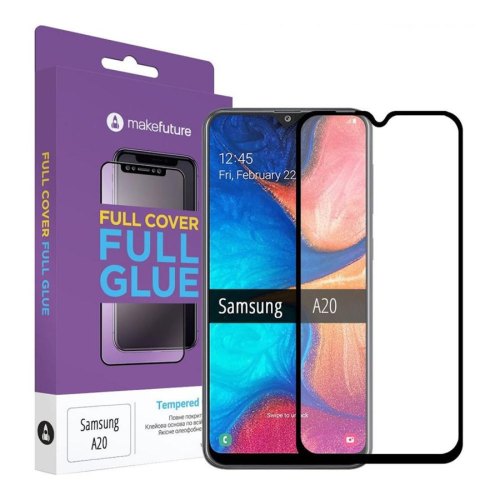 Захисне скло  MakeFuture Full Cover Full Glue для Samsung A20 (A205) Black
