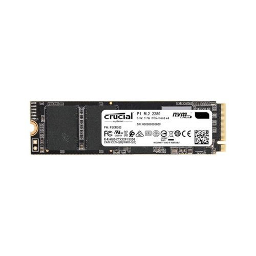 Накопичувач SSD NVMe M.2 2280 Crucial P1 500GB PCIe 3.0 3D QLC (CT500P1SSD8)