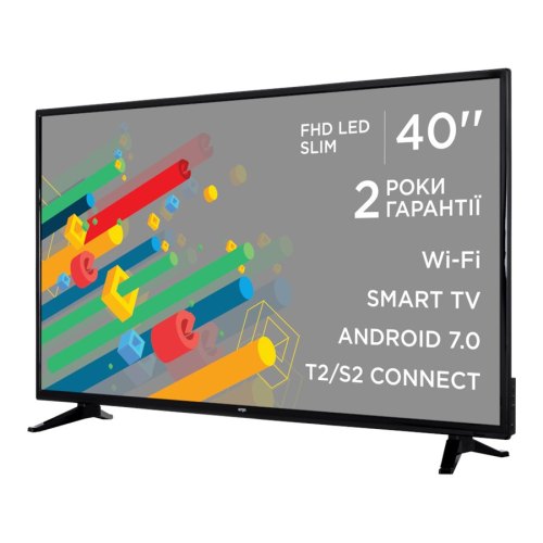 Телевізор ERGO LE40CT5530AK LED 1920x1080,60 Гц,Smart TV(Android 7.0),DVB-C, DVB-S2, DVB-T2