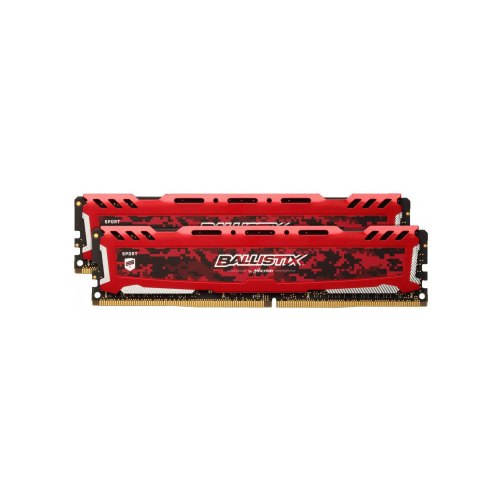 Модуль пам'яті, DDR4, 16GB (2x 8GB), 2666MHz, Crucial Ballistix Sport LT (BLS2K8G4D26BFSEK)