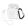 Airpods Silicon case with carbine+straps clear (in box)