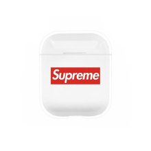 Airpods 1/2 plastic Clear case, Supreme