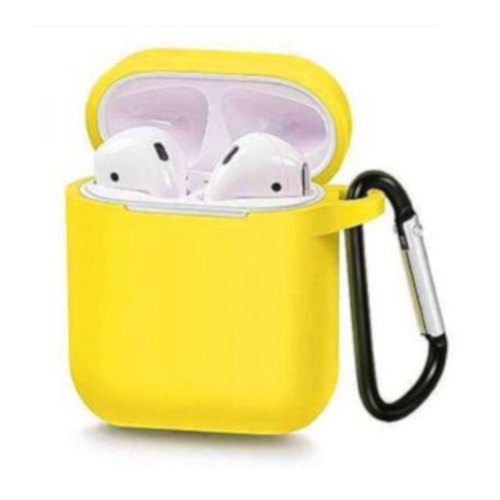 Airpods 1/2 Blueo Liquid Silicon+Metal Hook Case Paste Yellow