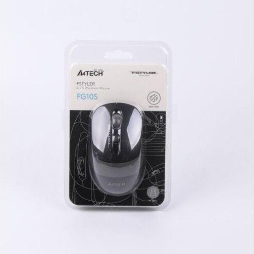 Миша бездротова, A4Tech FG10 (Grey), оптична, 2000dpi, 1xAA, радіо, сірий