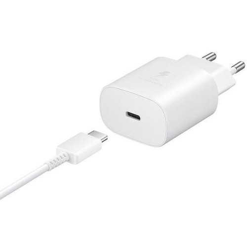 Мережевий зарядний пристрiй Samsung EP-TA800XBEGRU 25W Adaptive Fast Charging + Power Delivery (Type-C + Type-C cable), Black