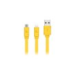 Кабель HOCO X5 Bamboo 2-in-1 lightning + microUSB, 1m (Yellow)