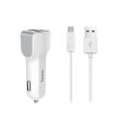 АЗП HOCO Z23 (2USB/2.4A) + microUSB (White)