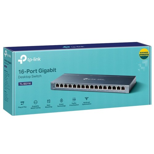 Комутатор TP-LINK TL-SG116 16xGE некерований Метал. корпус