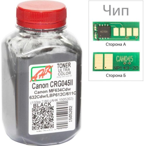 Тонер з чіпом для принтера AHK Тонер + чип для Canon MF610/ 630 бутль 110г Black (1505206)