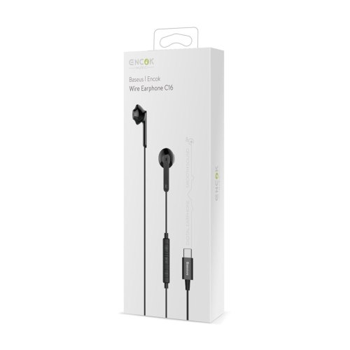 Навушники Baseus Encok Wire Earphone C16 Type-C, Black