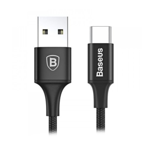 Кабель Baseus double fast charging USB cable USB For Type-C 5A 1m Black
