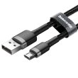 Кабель Baseus cafule Cable USB For Micro 2.4A 0.5M Gray/Black