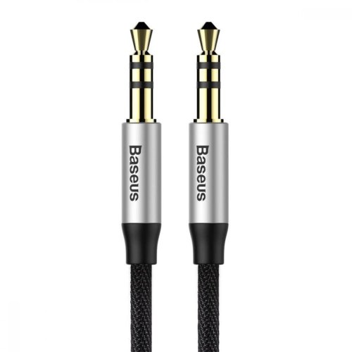 Аудiо-кабель AUX Baseus Yiven Audio Cable M30 1M Silver/Black