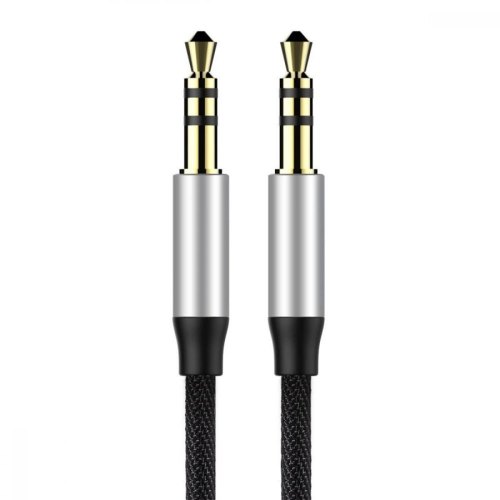 Аудiо-кабель AUX Baseus Yiven Audio Cable M30 1M Silver/Black