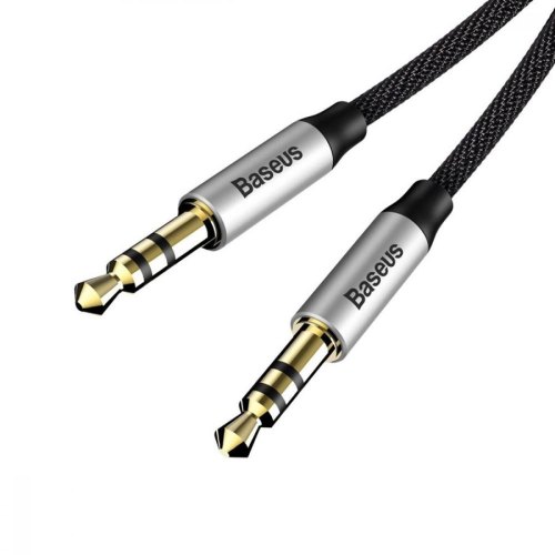 Аудiо-кабель AUX Baseus Yiven Audio Cable M30 1M Silver/Black
