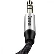 Аудiо-кабель AUX Baseus Yiven Audio Cable M30 1M Silver/Black
