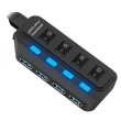 USB-хаб Lapara USB 3.0 4 порти з 4-ма вимикачами і БЖ (LA-USB305)