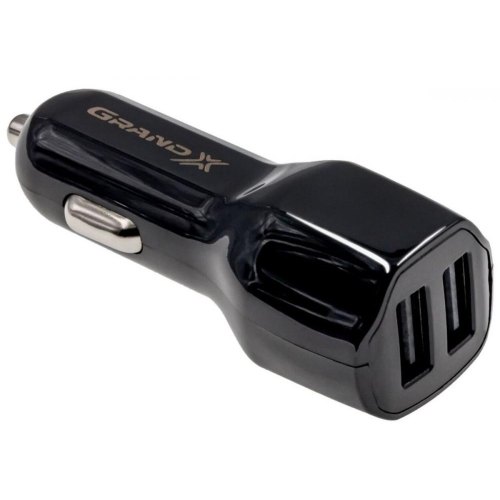 АЗП Grand-X CH-26 (2USB 5V 2.1A, 12-24V), color Black (CH-26)