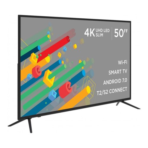 Телевізор ERGO 50DU5502 3840x2160,SmartTV,250кд/м²,DVB-C,DVB-S,DVB-S2,DVB-T2,2x8Вт,3xHDMI,2xUSB,200x200мм