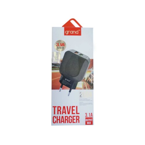 МЗП Grand HC-03 2USB, 3.1A, Auto-ID + Type-C, Black