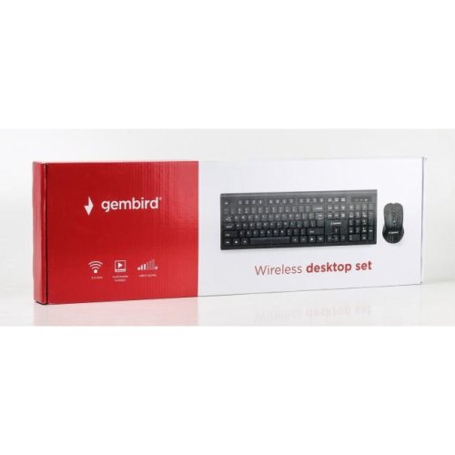 Комплект бездротовий (клавіатура+мишка), Gembird KBS-WM-03-UA, чорний