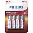 Батарейка Philips Power Alkaline AA лужна блістер, 4 шт