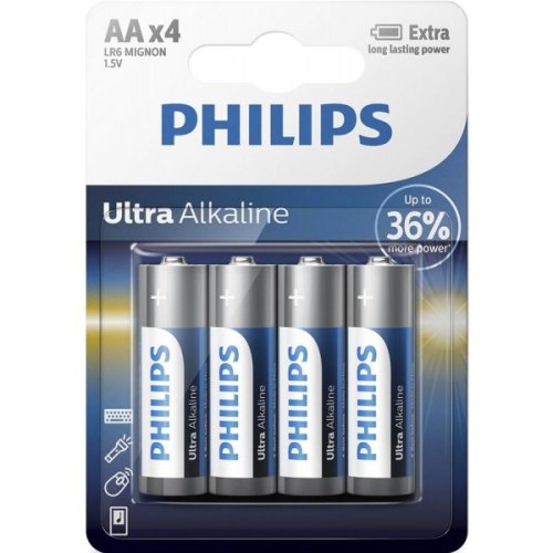 Батарейка Philips Ultra Alkaline лужна AA блістер, 4 шт