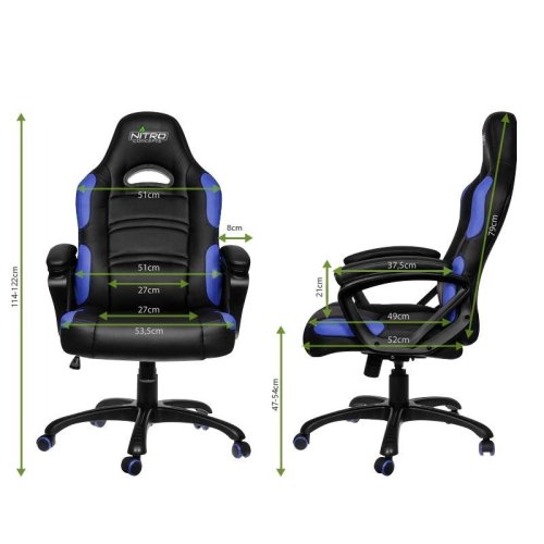 Крісло геймерське GameMax GCR0 7-Nitro Concepts Blue