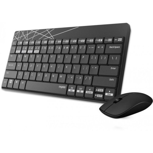 Комплект бездротовий (клавіатура+мишка), Rapoo 8000M Black