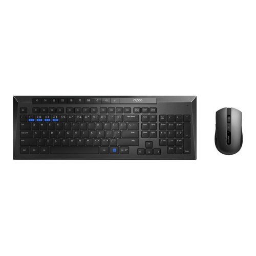 Комплект бездротовий (клавіатура+мишка), Rapoo 8200M Black