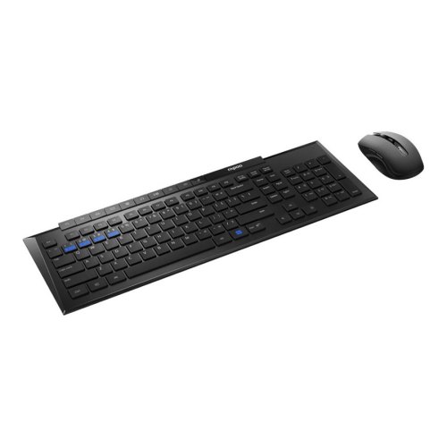 Комплект бездротовий (клавіатура+мишка), Rapoo 8200M Black