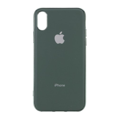Чохол силіконовий Glass TPU matte iPhone XS / X, Pine green