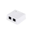 Розетка,  Кат.6,  UTP 8P8C RJ45 2порта , накладна, біла