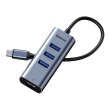 USB-Hub Baseus Enjoy series Type-C to USB3.0*3+RJ45 port HUB adapter, Grey