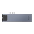 USB-Hub Baseus Thunderbolt C+Pro Seven-in-one smart HUB docking station Grey