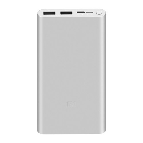 Зовнішній акумулятор PowerBank Xiaomi Mi Power Bank 3 Youth, QC2.0, 10000 mAh (Type-C + 2USB) PLM13ZM Silver