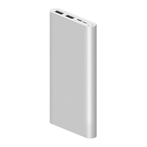 Зовнішній акумулятор PowerBank Xiaomi Mi Power Bank 3 Youth, QC2.0, 10000 mAh (Type-C + 2USB) PLM13ZM Silver