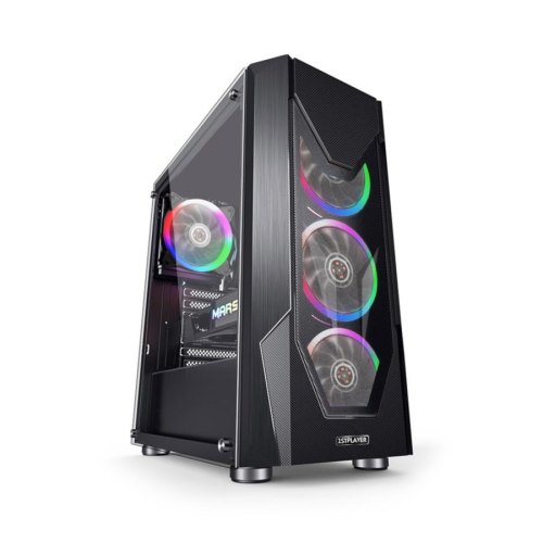 Корпус без БЖ 1stPlayer D5-R1 Color LED Black, ATX, Micro-ATX