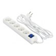 Мережевий фільтр 2Е 5XSchuko з вимикачем, 3G*1.0мм, 5м, білий