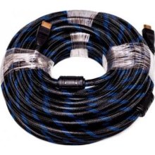 Кабель HDMI - HDMI, 1000см, PowerPlant (KD00AS1205), v1.4, позолочені конектори, Нейлон, з 2-ма феритами, 10м