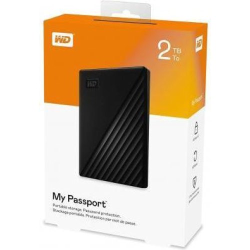Зовнішній жорсткий диск 2TB Western Digital My Passport (WDBYVG0020BBK-WESN) 2.5 USB3.0 Black