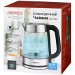 Електрочайник Ardesto 1.7л, Strix, скло, сріблясто-чорний