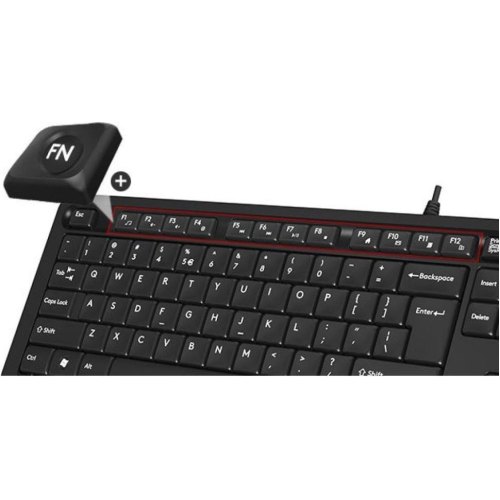 Комплект дротовий (клавіатура+мишка), A4Tech F1010 (Blue)