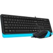 Комплект дротовий (клавіатура+мишка), A4Tech F1010 (Blue)