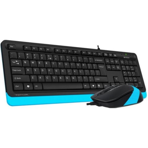 Комплект дротовий (клавіатура+мишка), A4Tech F1010 (Blue)